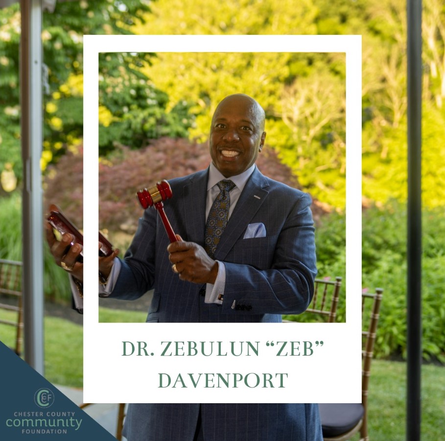 Zeb Davenport holding a gavel